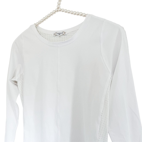 L’ETOILE SPORT Performance The Perforated Long Sleeve Tee in White Size XS - Picture 5 of 10